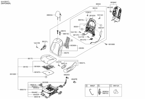 2023 Kia Sportage TILT MOTOR ASSY-LH Diagram for 886B5AA000