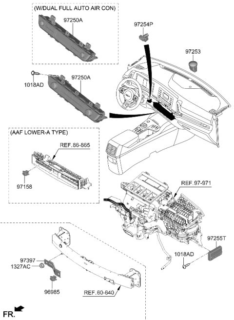 2024 Kia Sportage CONTROL ASSY-HEATER Diagram for 97250DW010FHL