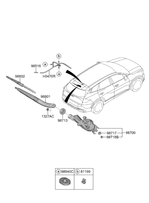 2024 Kia Sportage MOTOR & LINKAGE ASSY Diagram for 98700R2000