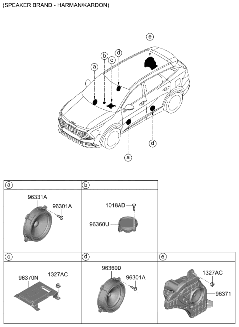 2024 Kia Sportage SPEAKER ASSY-DR Diagram for 96330DW000