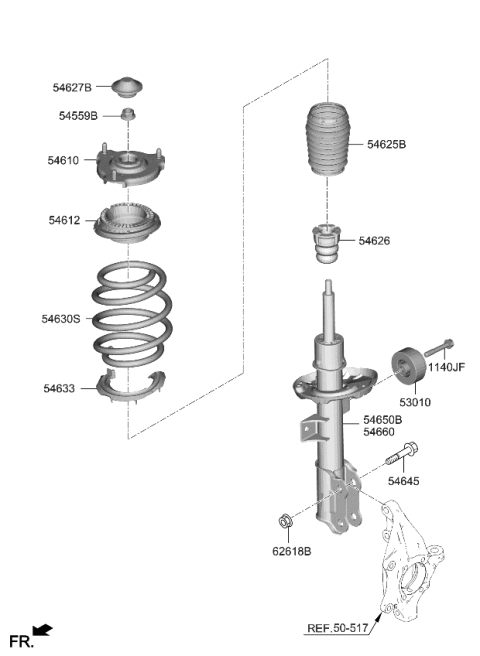 2024 Kia Sportage STRUT ASSY-FR,LH Diagram for 54650DW300