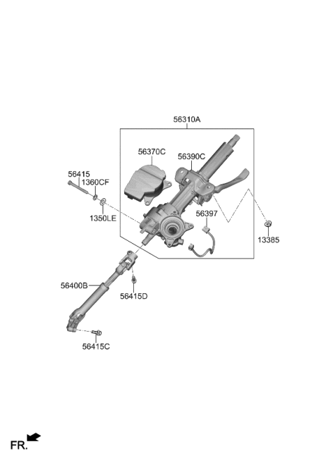 2024 Kia Sportage Steering Column & Shaft Diagram