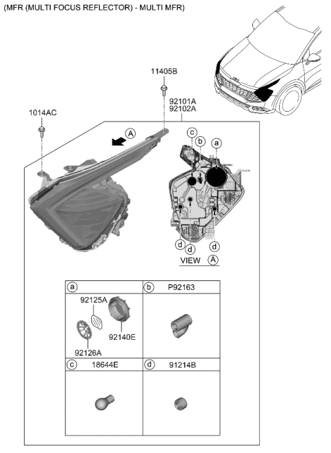 2023 Kia Sportage Head Lamp Diagram 1