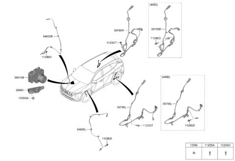 2023 Kia Sportage HYDRAULIC UNIT ASSY Diagram for 58910DW140