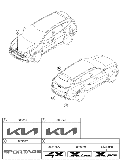 2024 Kia Sportage Emblem Diagram