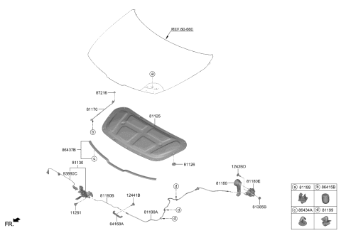 2023 Kia Sportage CABLE ASSY-HOOD LATC Diagram for 81190DW000