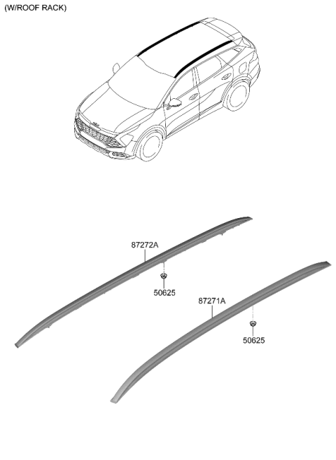 2023 Kia Sportage RACK ASSY-ROOF,LH Diagram for 87270P1EA0