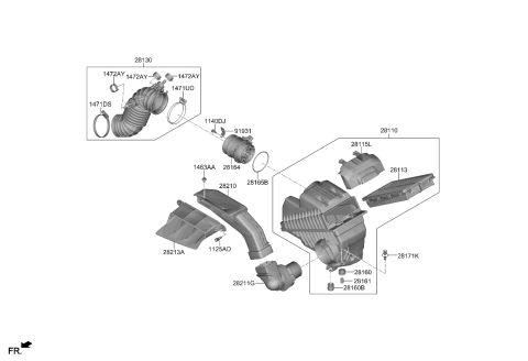 2024 Kia Sportage FILTER-AIR CLEANER Diagram for 28113N9000