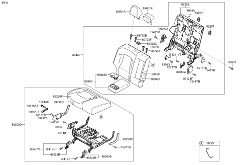 2023 Kia Sportage PAD ASSY-REAR SEAT C Diagram for 89250DW010