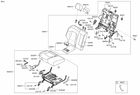 2023 Kia Sportage CUSHION ASSY-2ND SEA Diagram for 89200DW040G35