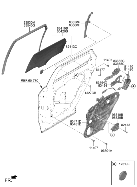 2024 Kia Sportage PANEL ASSY-REAR DOOR Diagram for 83471DW000