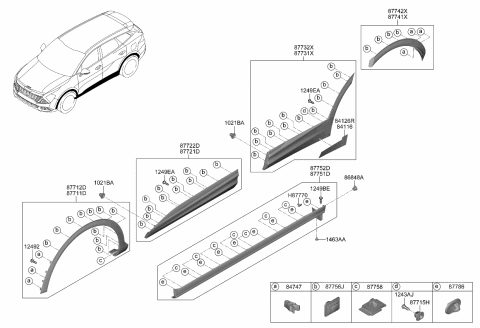 2024 Kia Sportage Clip-Waist Line MOUL Diagram for 87715D2000