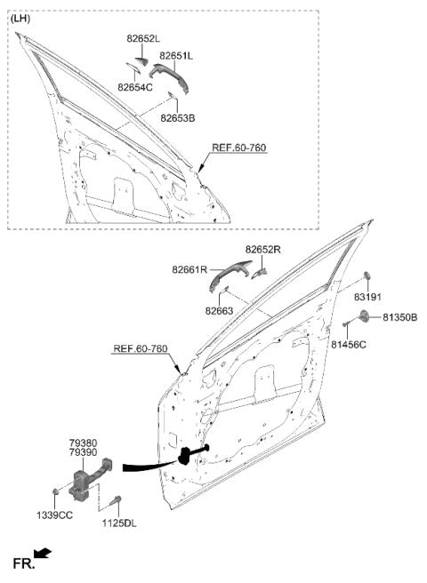 2023 Kia Sportage COVER-FR DR O/S HDL Diagram for 82652DW000