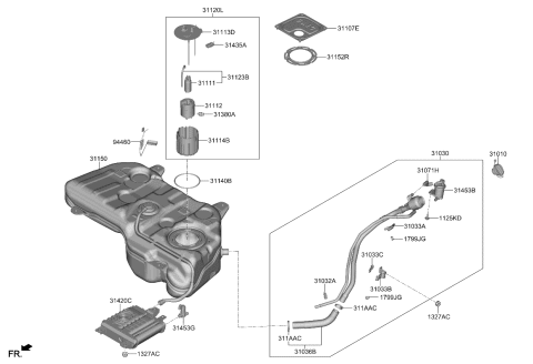 2023 Kia Sportage COVER-FUEL PUMP Diagram for 31107CW000