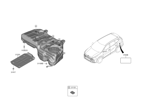 2023 Kia Sportage NUT-FLANGE LOCK Diagram for 31109T1000