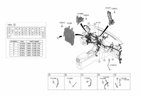 2024 Kia Sportage JUNCTION BOX ASSY-I Diagram for 91950DW110