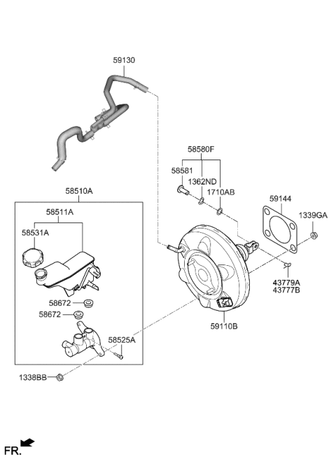 2023 Kia Sportage Brake Master Cylinder & Booster Diagram