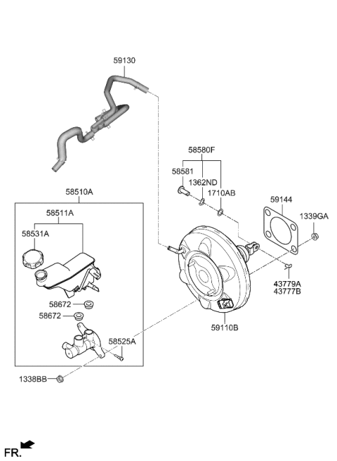 2023 Kia Sportage HOSE ASSY-BRAKE BOOS Diagram for 59130N9000