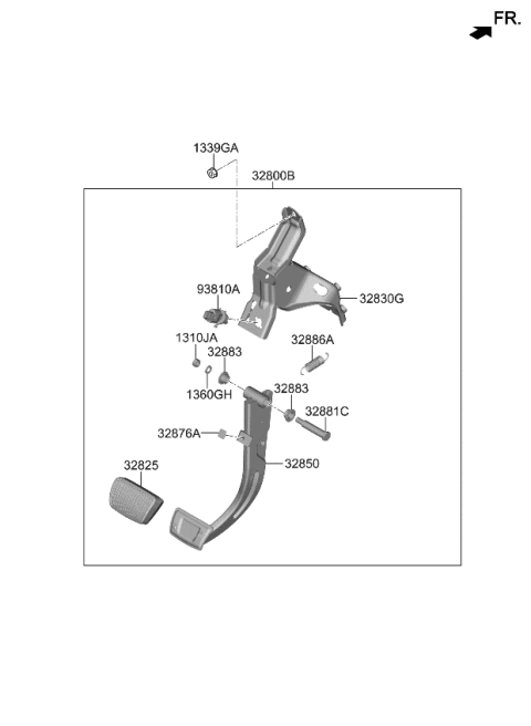 2023 Kia Sportage Brake & Clutch Pedal Diagram