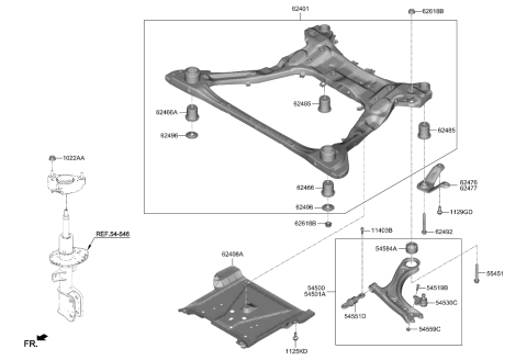 2024 Kia Sportage BUSHING-CROSSMEMBER Diagram for 62418N9000