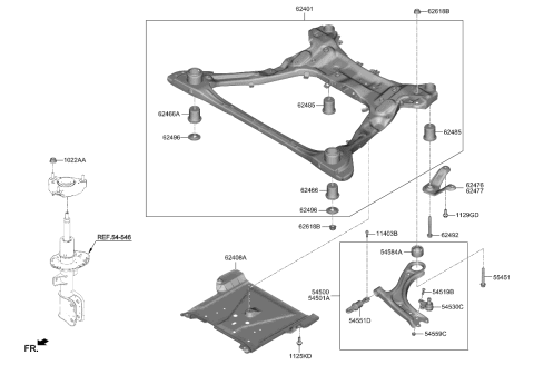 2024 Kia Sportage SUB FRAME-UNDER COVE Diagram for 62408CW000