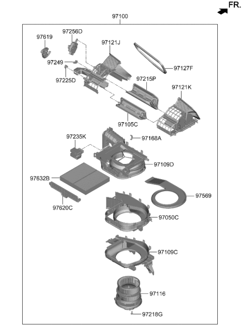 2023 Kia Sportage BLOWER UNIT Diagram for 97100DW020