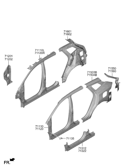 2024 Kia Sportage EXTENSION ASSY-QTR O Diagram for 71560DW000
