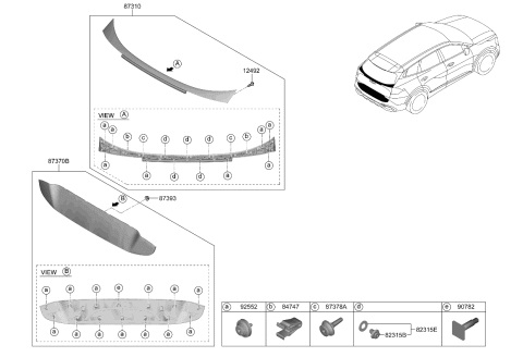 2024 Kia Sportage GARNISH ASSY-TAIL GA Diagram for 87310DW000