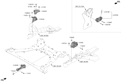 2024 Kia Sportage Engine & Transaxle Mounting Diagram