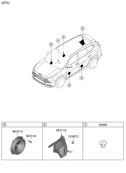 2023 Kia Sportage Speaker Diagram 1