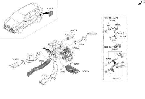 2024 Kia Sportage Heater System-Duct & Hose Diagram