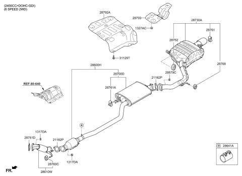 2017 Kia Sorento Muffler & Exhaust Pipe Diagram 7