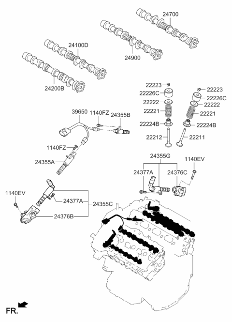 2016 Kia Sorento Camshaft & Valve Diagram 4