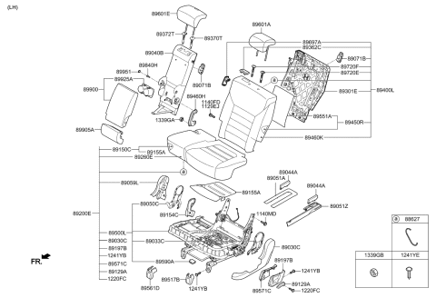 2016 Kia Sorento Rear Seat Back Armrest Assembly Diagram for 89900C6330C69