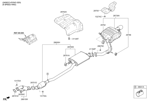 2015 Kia Sorento Muffler & Exhaust Pipe Diagram 9