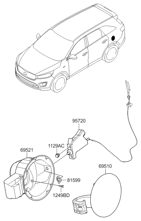 2015 Kia Sorento Fuel Filler Door Diagram