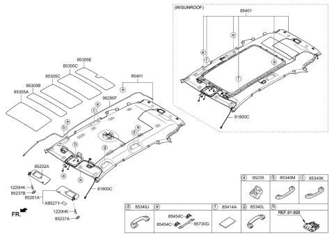 2015 Kia Sorento Sunvisor Assembly Left Diagram for 85210C6010BGA