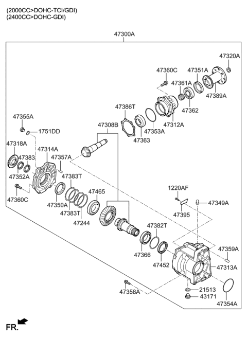 2016 Kia Sorento Spacer Diagram for 473263B154