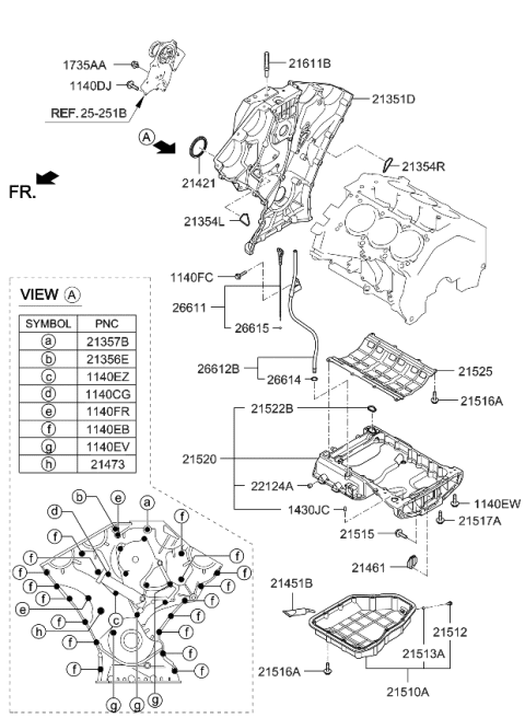 2017 Kia Sorento Belt Cover & Oil Pan Diagram 3