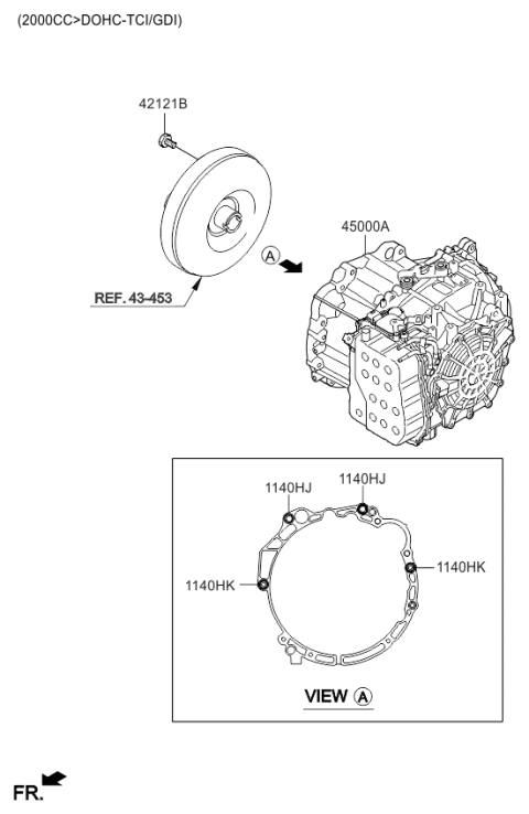 2016 Kia Sorento Transaxle Assy-Auto Diagram 1