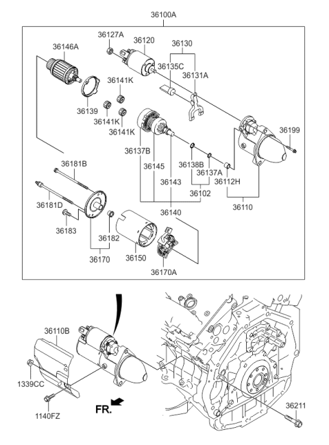 2016 Kia Sorento Starter Diagram 3