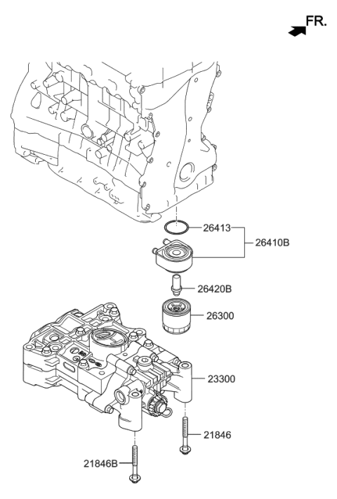 2017 Kia Sorento Cooler Assembly-Engine Oil Diagram for 264102G100