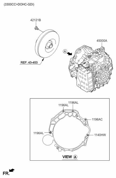 2016 Kia Sorento Transaxle Assy-Auto Diagram 3