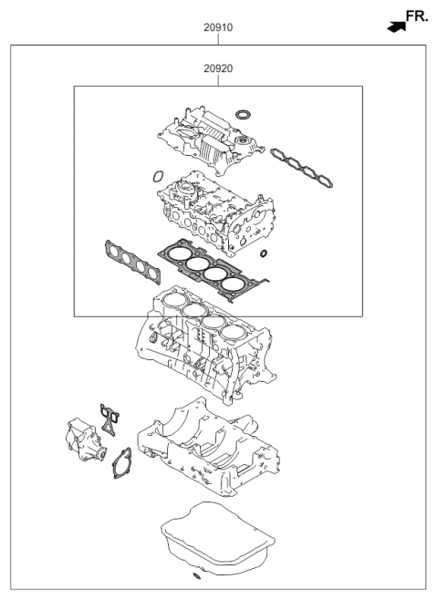 2017 Kia Sorento Engine Gasket Kit Diagram 2
