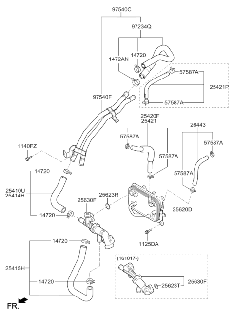 2018 Kia Sorento Pipe Assembly-Rear HEATE Diagram for 975502W800