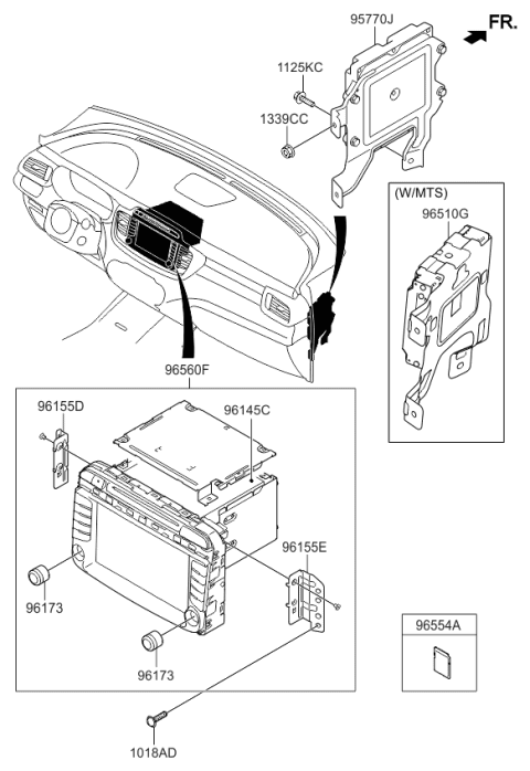 2015 Kia Sorento Bracket-Set Mounting,LH Diagram for 96175C5500