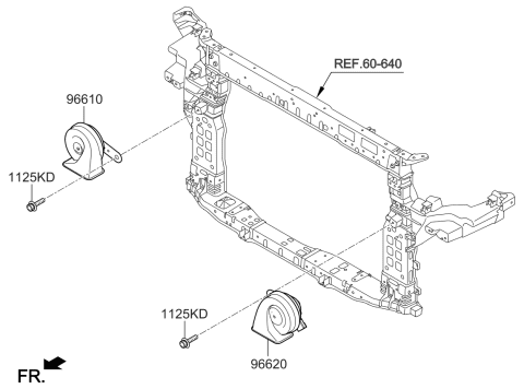 2015 Kia Sorento Horn Assembly-High Pitch Diagram for 96620C5000
