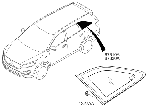 2015 Kia Sorento Quarter Window Diagram