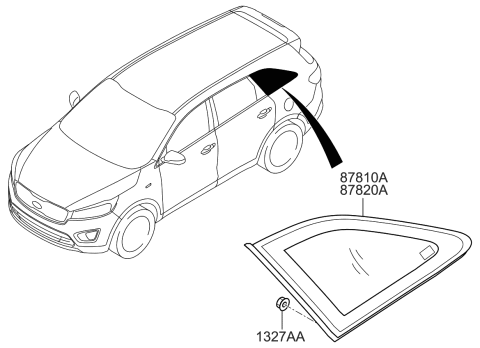 2016 Kia Sorento Quarter Window Diagram