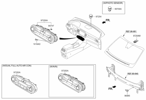 2016 Kia Sorento Control Assembly-Heater Diagram for 97250C6100WK